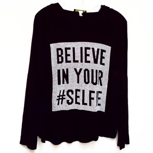 🏠  Graphic Hoodie BELIEVE IN YOUR #SELFIE Hoodie  Blk.& Wht. By Beware